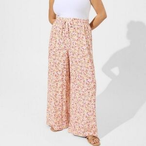 Wide leg floral pull on pant